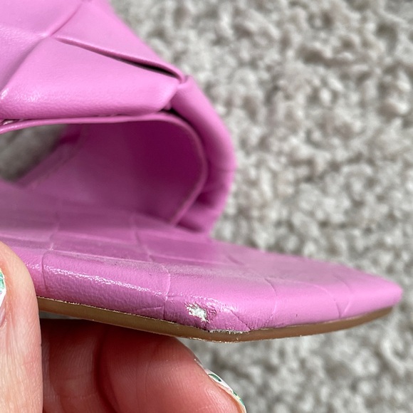 Olivia Ferguson Quilted Woven Lilac Purple High Heels, Size 7.5 Open Square Toe - Picture 13 of 15